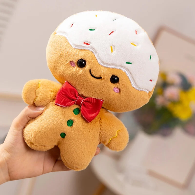 Kawaii Cartoon Christmas Series Plush Doll Pillow Snowman House Gingerbread Man Christmas Tree Plush Toy Home Holiday Decoration