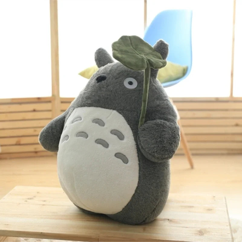 Cartoon Adorable lotus leaf Totoro Plush Toy Totoro Stuffed Doll Animal Totoro Plushies Throw Pillow Sofa Bed Room Decor Gift