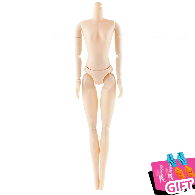 30cm Barbie Naked Body with Head Pretty Hair Joint Moveable Dolls Toys for Girls 3d Simulation Eye 1/6 Bjd Dress Up Toy Princess