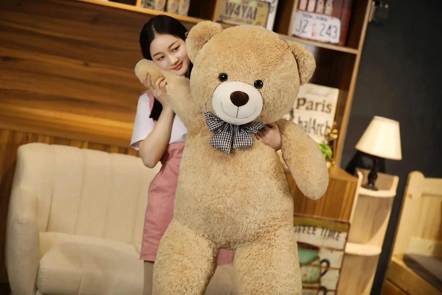 Giant 105cm Soft Teddy Bear Plush Toys White&Pink&Brown Bear Super Big Hugging Pillow Animal Cushion Children Birthday Gift