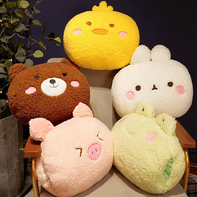 35cm kawaii Animal Teddy Bear Rabbit Frog Tiger Pig Plush Toys Cartoon Stuffed Soft Pillow Back Sofa Cushion for Girls Kids