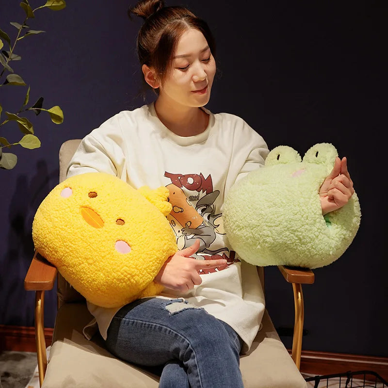 35cm kawaii Animal Teddy Bear Rabbit Frog Tiger Pig Plush Toys Cartoon Stuffed Soft Pillow Back Sofa Cushion for Girls Kids