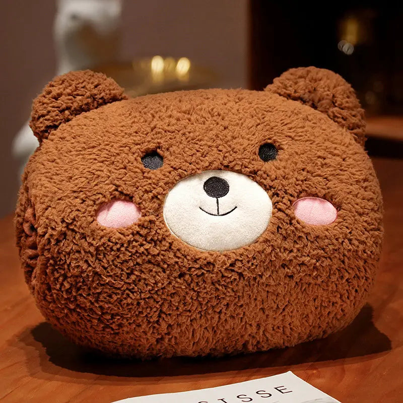 35cm kawaii Animal Teddy Bear Rabbit Frog Tiger Pig Plush Toys Cartoon Stuffed Soft Pillow Back Sofa Cushion for Girls Kids