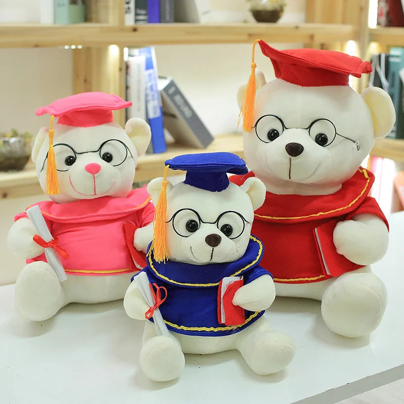 1pc 18/23cm Cute Dr. Bear Plush Toy Stuffed Soft Kawaii Teddy bear Animal Dolls Graduation Gifts for Kids Children Girls