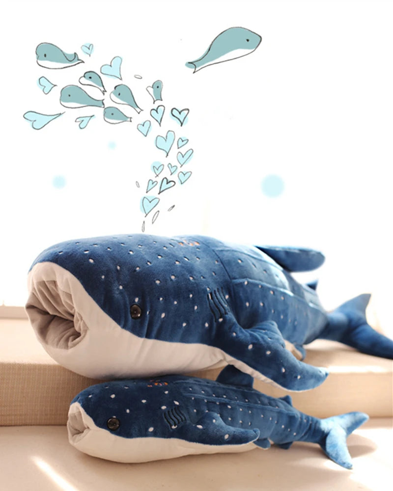 50/100CM New Cartoon Blue Shark Stuffed Plush Toys Big Fish Whale Baby Soft Animal Pillow Dolls Children Birthday Gifts