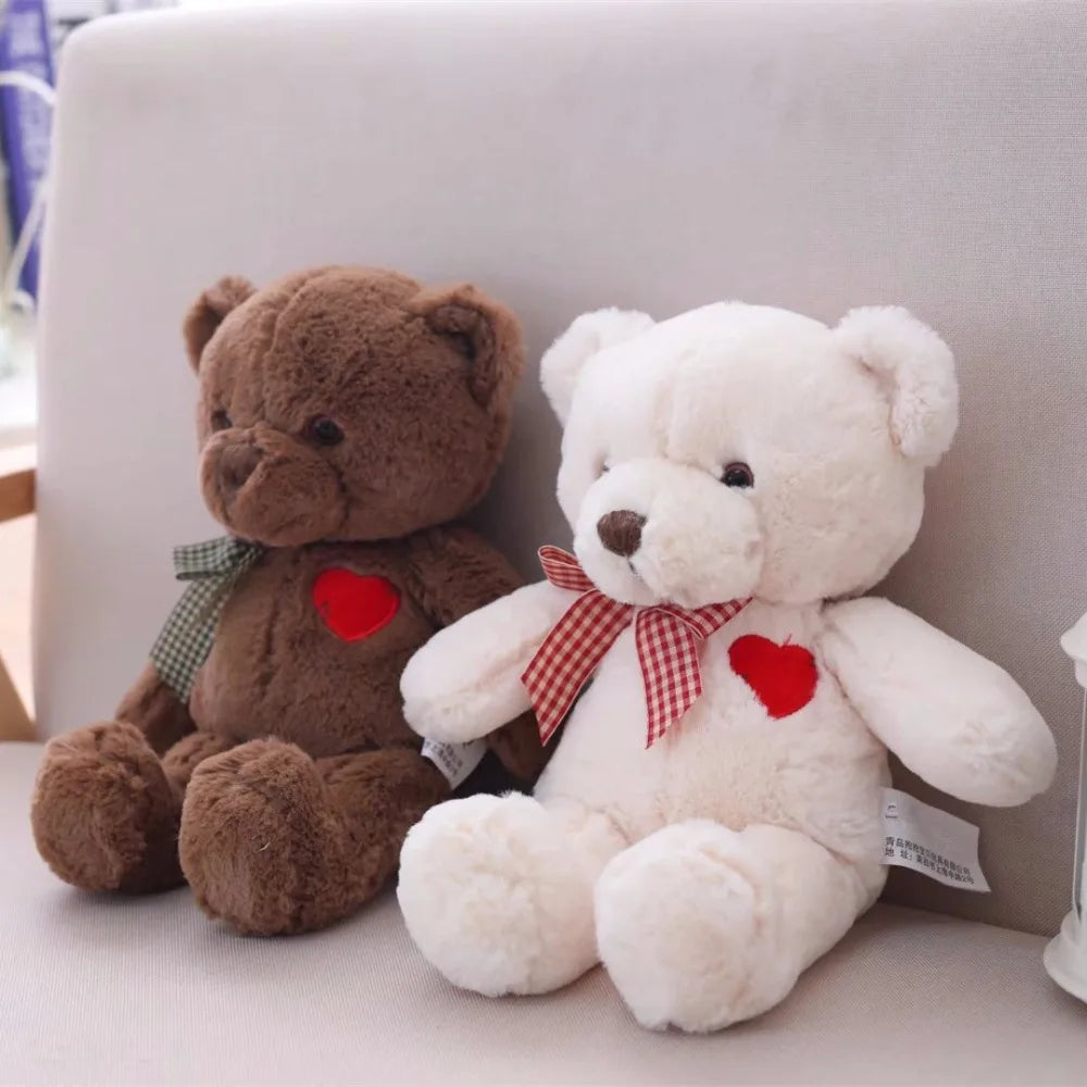 1pc 35/50cm Lovely Teddy Bear Plush Toys Stuffed Cute Bear with Heart Doll Girls Valentine's Gift Kids Baby Christmas Brinquedos