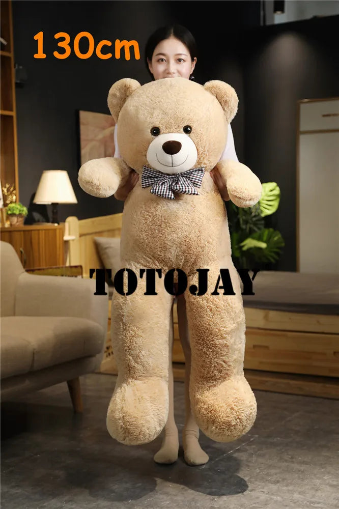 Giant 105cm Soft Teddy Bear Plush Toys White&Pink&Brown Bear Super Big Hugging Pillow Animal Cushion Children Birthday Gift