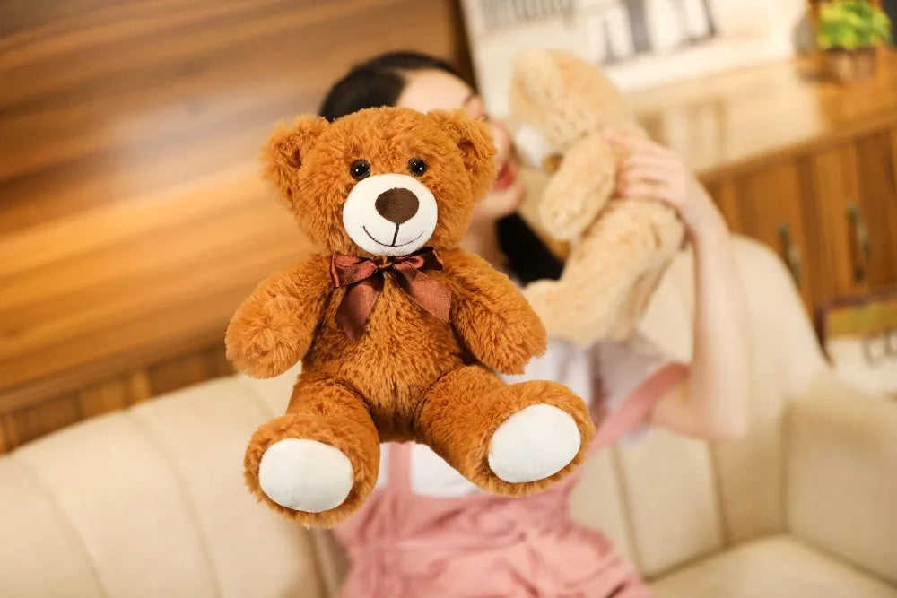 Cute Colorful Bow Tie Bear Doll Plush Toy Hug Bear Doll Children Birthday Gift Pillow Teddy bear Home Living Room Bedroom