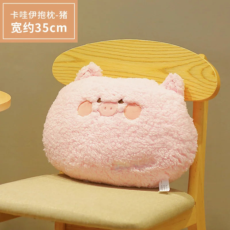 35cm kawaii Animal Teddy Bear Rabbit Frog Tiger Pig Plush Toys Cartoon Stuffed Soft Pillow Back Sofa Cushion for Girls Kids