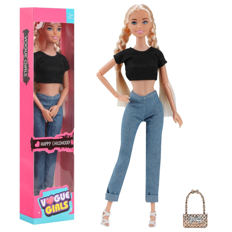 1/6 Barbi Doll Toy Fashionable And Trendy Cross Dressing Girls 30cm Barbies Full Set With Clothes for Education Birthday Gift