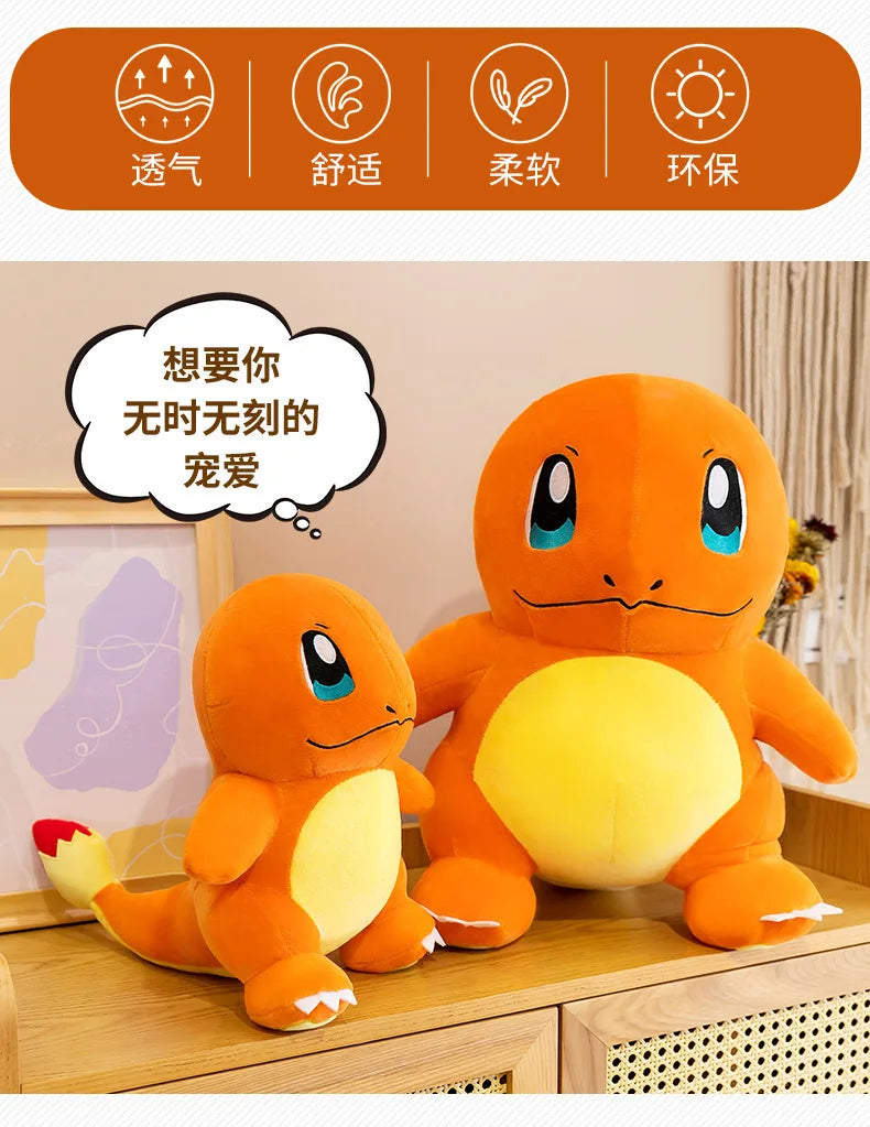 Pokemon Cute and Soft Charmander Plush Doll Accompanying Sleeping Pillow Toy Birthday Gift for Kids
