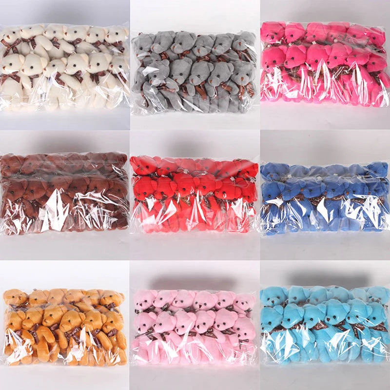 12/10Pcs/Lot Soft Stuffed Bear Plush Toys Mini Teddy Bear Dolls Toy Small Gifts Bag Pendant Teddy Doll
