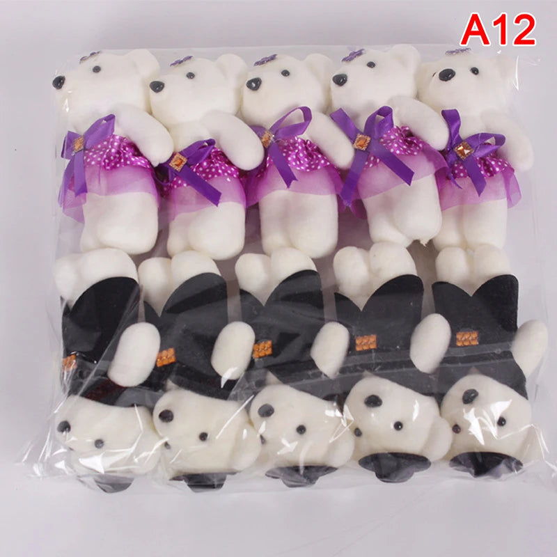 12/10Pcs/Lot Soft Stuffed Bear Plush Toys Mini Teddy Bear Dolls Toy Small Gifts Bag Pendant Teddy Doll