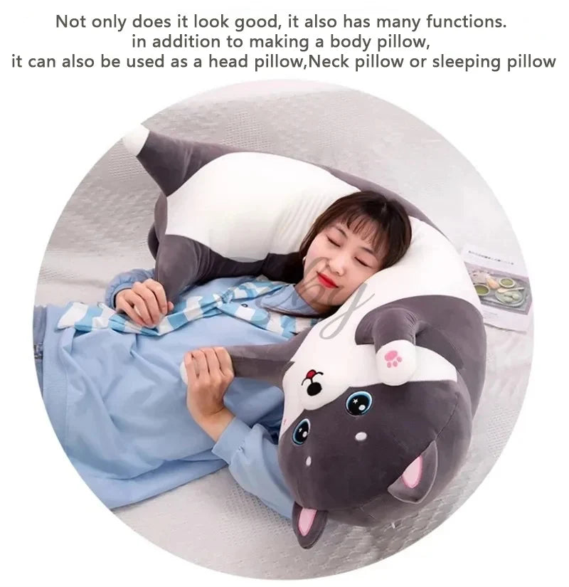 Lovely Husky Side Sleeping Body Pillow 50-150cm Bed Sofa Home Decorative Long Pillow Classmate Friend Birthday Present Cute Gift