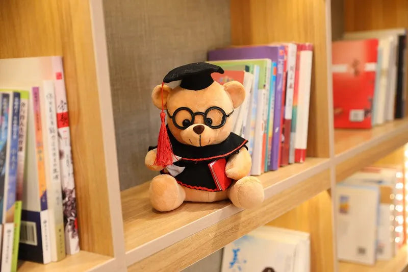 1pc 18/23cm Cute Dr. Bear Plush Toy Stuffed Soft Kawaii Teddy bear Animal Dolls Graduation Gifts for Kids Children Girls