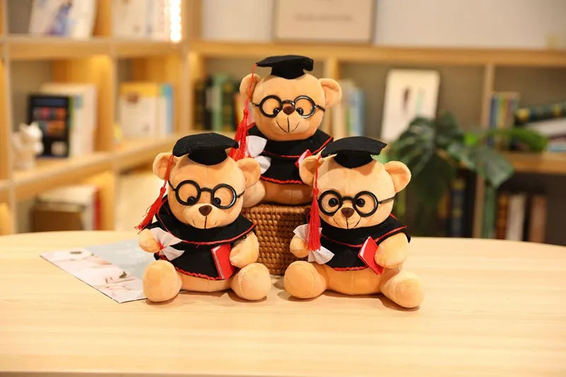 1pc 18/23cm Cute Dr. Bear Plush Toy Stuffed Soft Kawaii Teddy bear Animal Dolls Graduation Gifts for Kids Children Girls