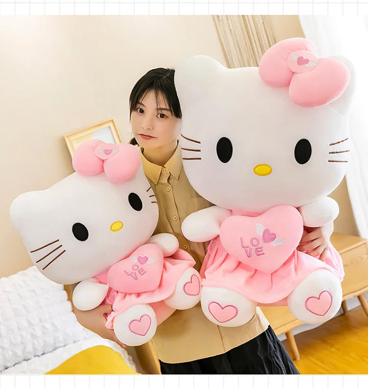 Sanrio Hello Kitty Pink Plush Stuffed Toys Anime Cartoon Plushie Doll Soft Stuffed Pillow Toys For Children Birthday Xmas Gifts