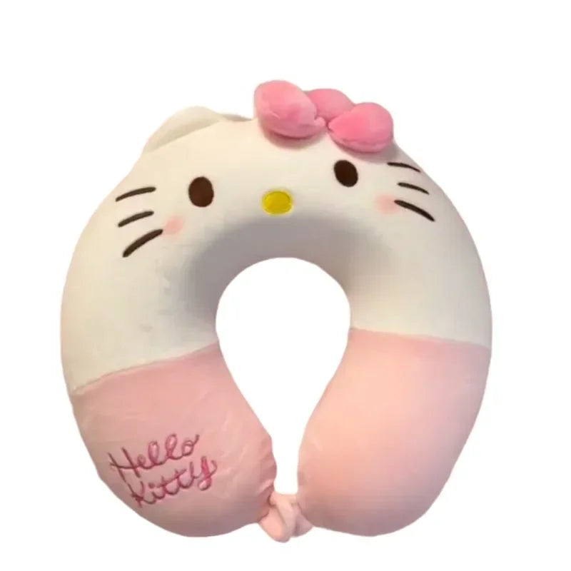 Sanrio Kawaii Hello Kitty Portable Cartoon Anime Character Pattern Memory Foam U-Shaped Pillow Girl Travel Car Neck Protector