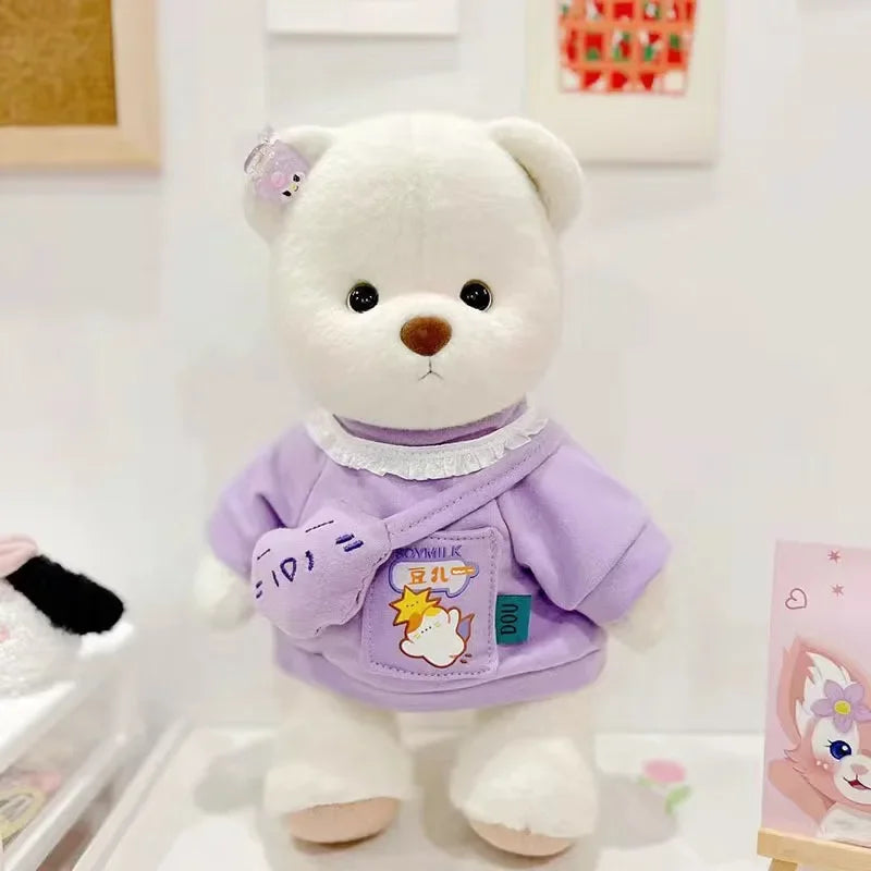 High Quality Handmade Teddy Bear Plush Toy Change Dress Cloth Girl Hug Cuddly Plushie Doll for Girlfriend Christmas Gift