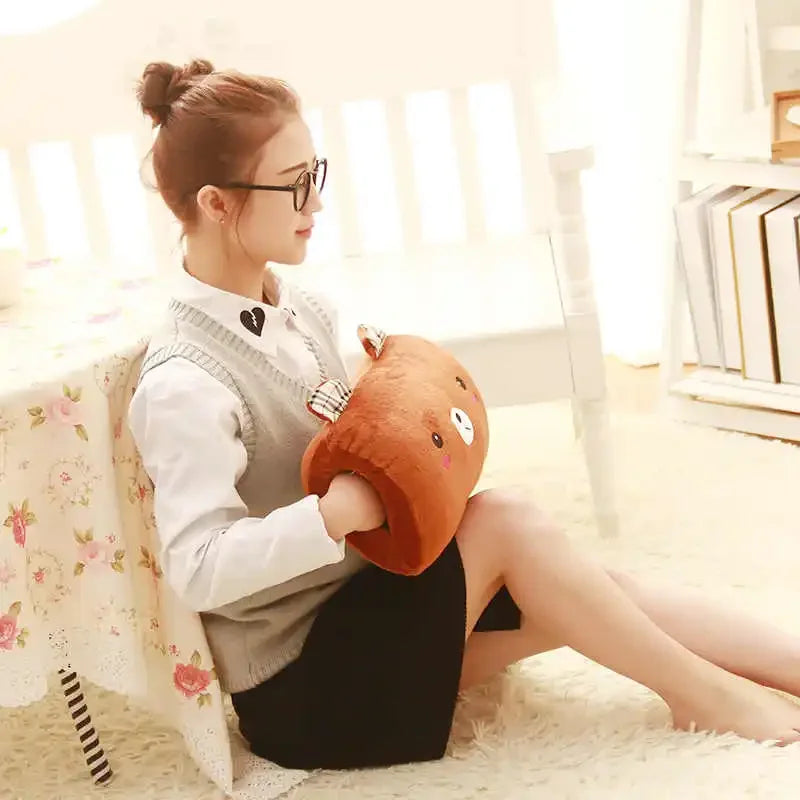 Cute Cartoon Hand Warmer Pillow Soft Stuffed Animal Creative Gift for Kids Nap Cushion Hand warmer  travel neck pillow