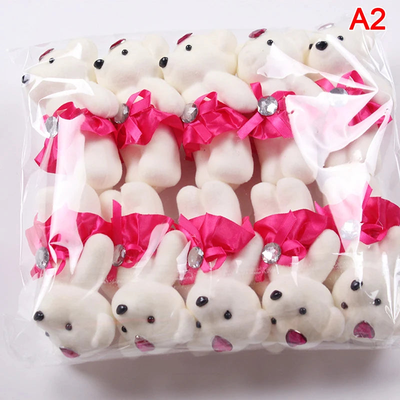 12/10Pcs/Lot Soft Stuffed Bear Plush Toys Mini Teddy Bear Dolls Toy Small Gifts Bag Pendant Teddy Doll