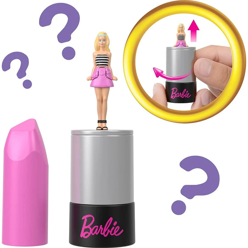 Barbie Mini Barbieland Fashionistas Dolls Surprise Reveal 1.5-Inch Dolls in Lipstick Tube Toy HYF19