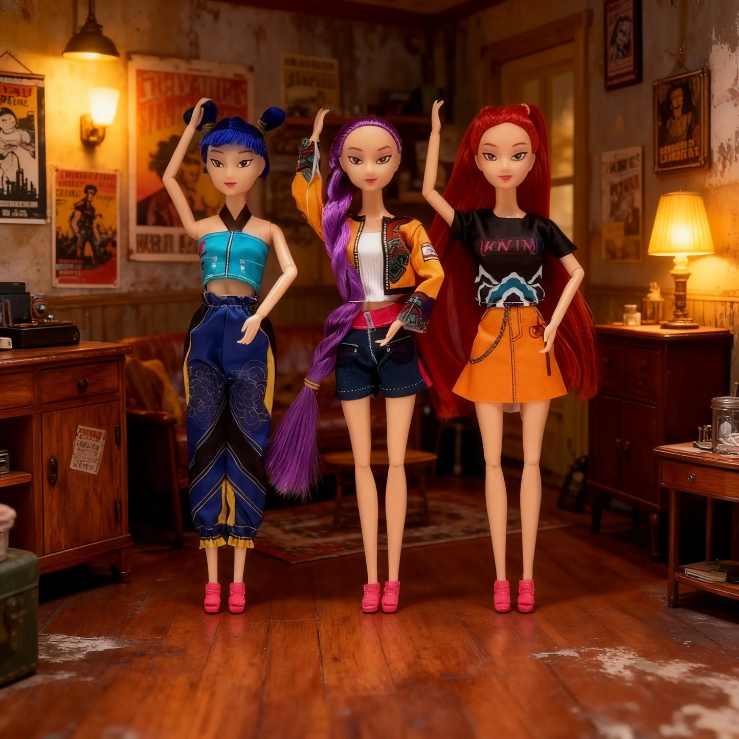 New Kpop Devil Hunter Barbie Doll Vinyl Doll Rumi mila Zoey Children's Birthday Gift Toy Desktop Ornament Gift Collection