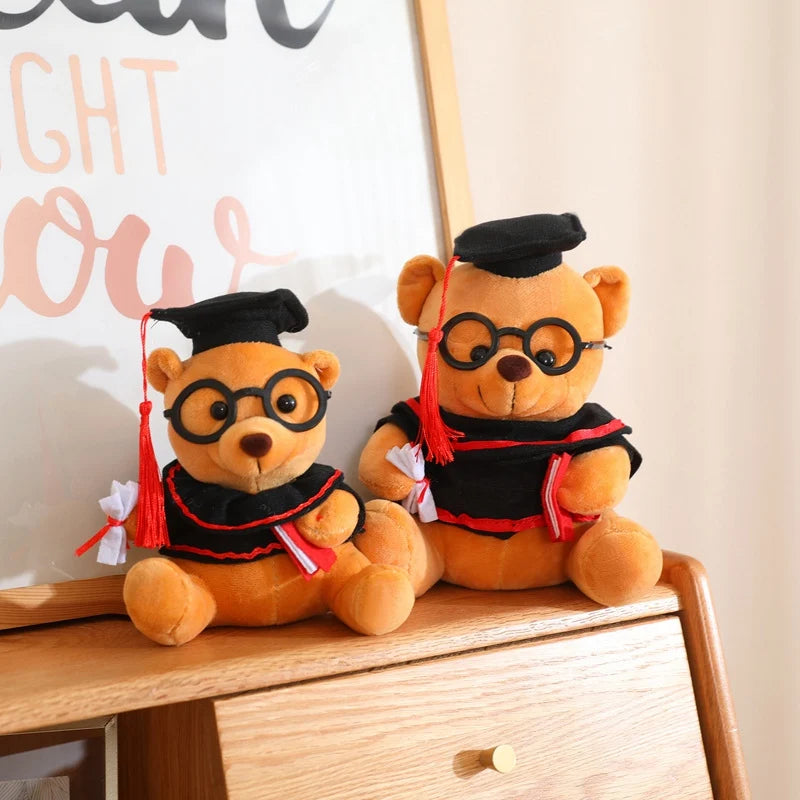 1pc 18/23cm Cute Dr. Bear Plush Toy Stuffed Soft Kawaii Teddy bear Animal Dolls Graduation Gifts for Kids Children Girls