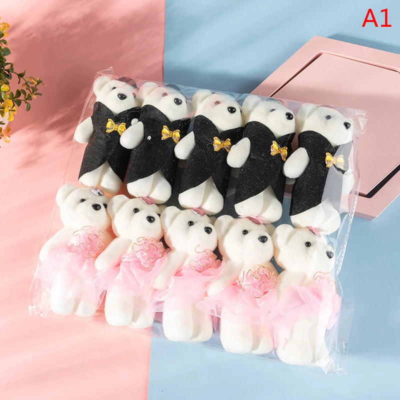 12/10Pcs/Lot Soft Stuffed Bear Plush Toys Mini Teddy Bear Dolls Toy Small Gifts Bag Pendant Teddy Doll