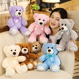 Teddy Bear Stuffed Plush Toys Cute Animal Soft Plushies Dolls Seven Colors Bear Gifts For Girls Happy Kids Birthday Party Favors