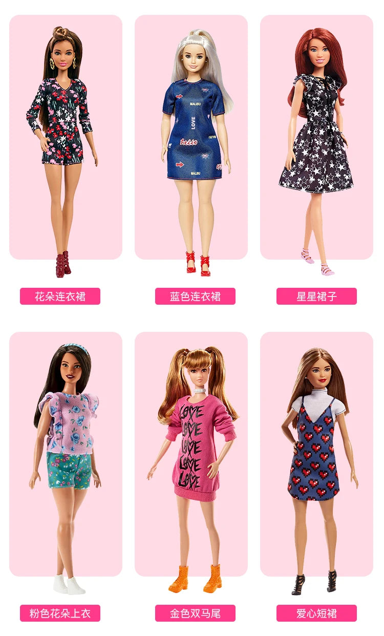 2025 100% Original Mattel Barbie Fashionistas Dolls for Girls Genuine Top Brand Toys for Children Christmas Birthday Gifts