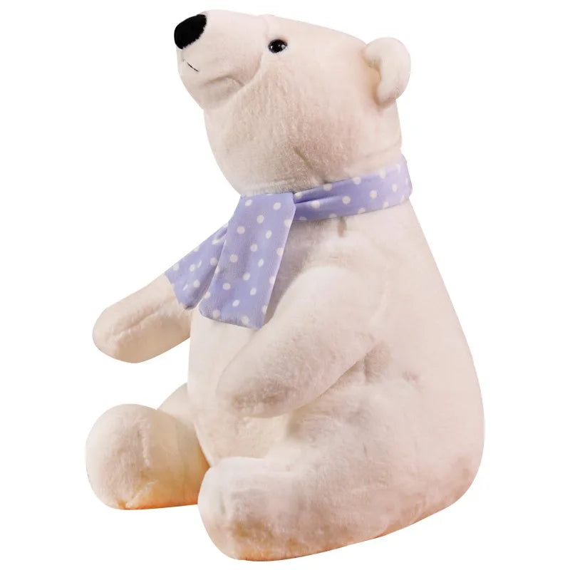 Hot 25/30/40cm Lovely Polar Bear Plush Toys Cute Soft White Bears With Scarf Dolls Stuffed Animal Pillow Girls Valentine's Gift