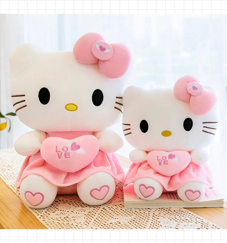 Sanrio Hello Kitty Pink Plush Stuffed Toys Anime Cartoon Plushie Doll Soft Stuffed Pillow Toys For Children Birthday Xmas Gifts