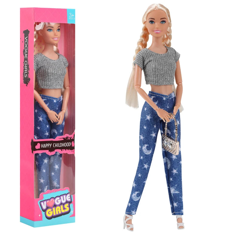 1/6 Barbi Doll Toy Fashionable And Trendy Cross Dressing Girls 30cm Barbies Full Set With Clothes for Education Birthday Gift