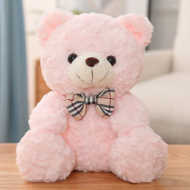 25/35CM Kawaii Teddy Bear Plush Pillow Toys Lovely Bow-Knot Bears Toys Stuffed Soft Animal Dolls Xmas Valentine Gift