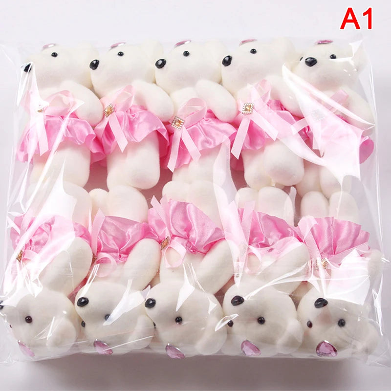 12/10Pcs/Lot Soft Stuffed Bear Plush Toys Mini Teddy Bear Dolls Toy Small Gifts Bag Pendant Teddy Doll