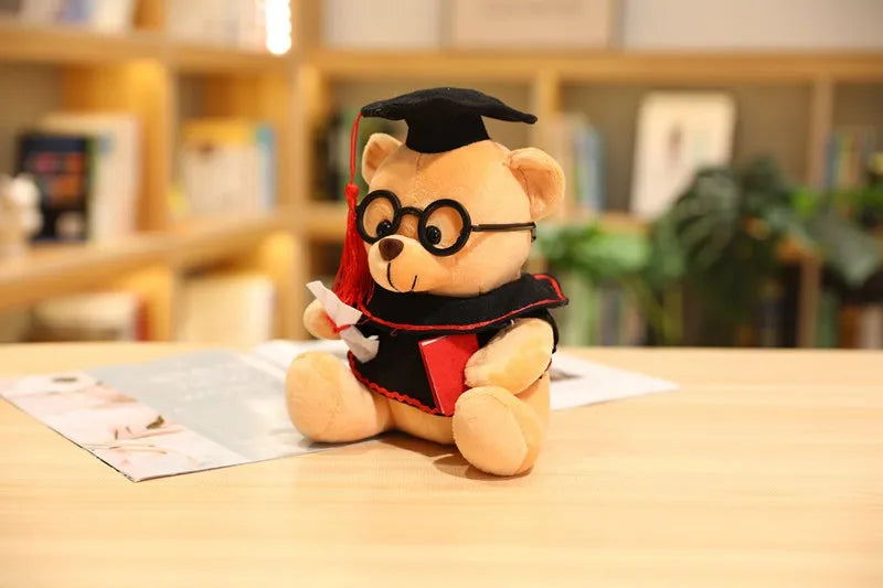 1pc 18/23cm Cute Dr. Bear Plush Toy Stuffed Soft Kawaii Teddy bear Animal Dolls Graduation Gifts for Kids Children Girls
