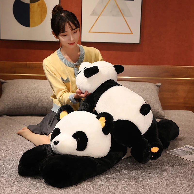 60cm-120cm Giant Panda Plush Toys Soft Sleep Pillow Cartoon Animal Bear Stuffed Baby Doll Classic Kids Birthday Christmas Gifts