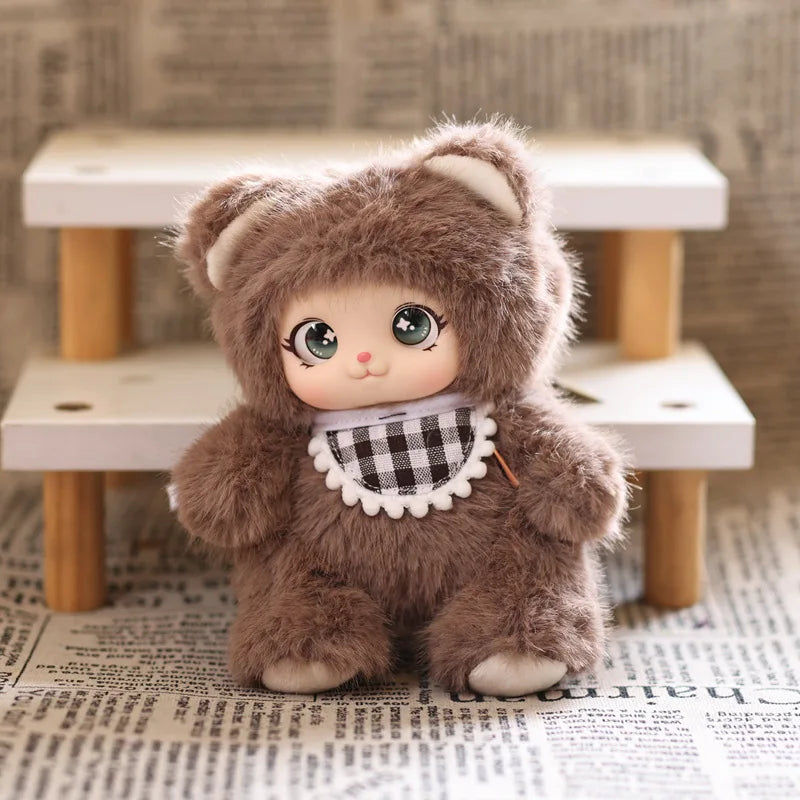 Kawaii Cute Animals Vinyl Face Plush Toys Animal Toys Pendant Rabbit Bear Sheep Gift for Animal Enthusiasts Kids Hang Bag