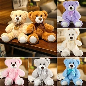 Teddy Bear Stuffed Plush Toys Cute Animal Soft Plushies Dolls Seven Colors Bear Gifts For Girls Happy Kids Birthday Party Favors