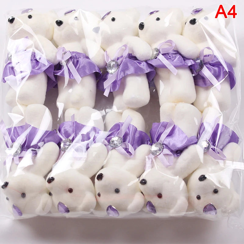 12/10Pcs/Lot Soft Stuffed Bear Plush Toys Mini Teddy Bear Dolls Toy Small Gifts Bag Pendant Teddy Doll