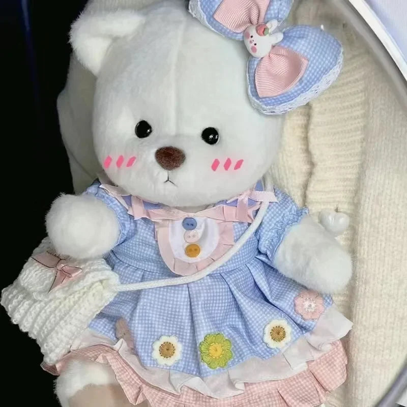 High Quality Handmade Teddy Bear Plush Toy Change Dress Cloth Girl Hug Cuddly Plushie Doll for Girlfriend Christmas Gift