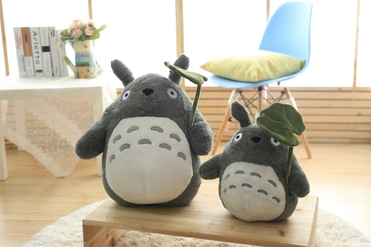 Cartoon Adorable lotus leaf Totoro Plush Toy Totoro Stuffed Doll Animal Totoro Plushies Throw Pillow Sofa Bed Room Decor Gift