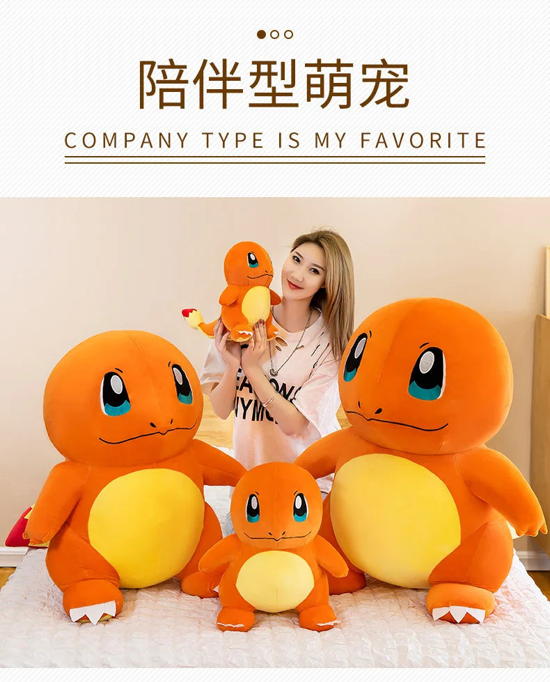 Pokemon Cute and Soft Charmander Plush Doll Accompanying Sleeping Pillow Toy Birthday Gift for Kids