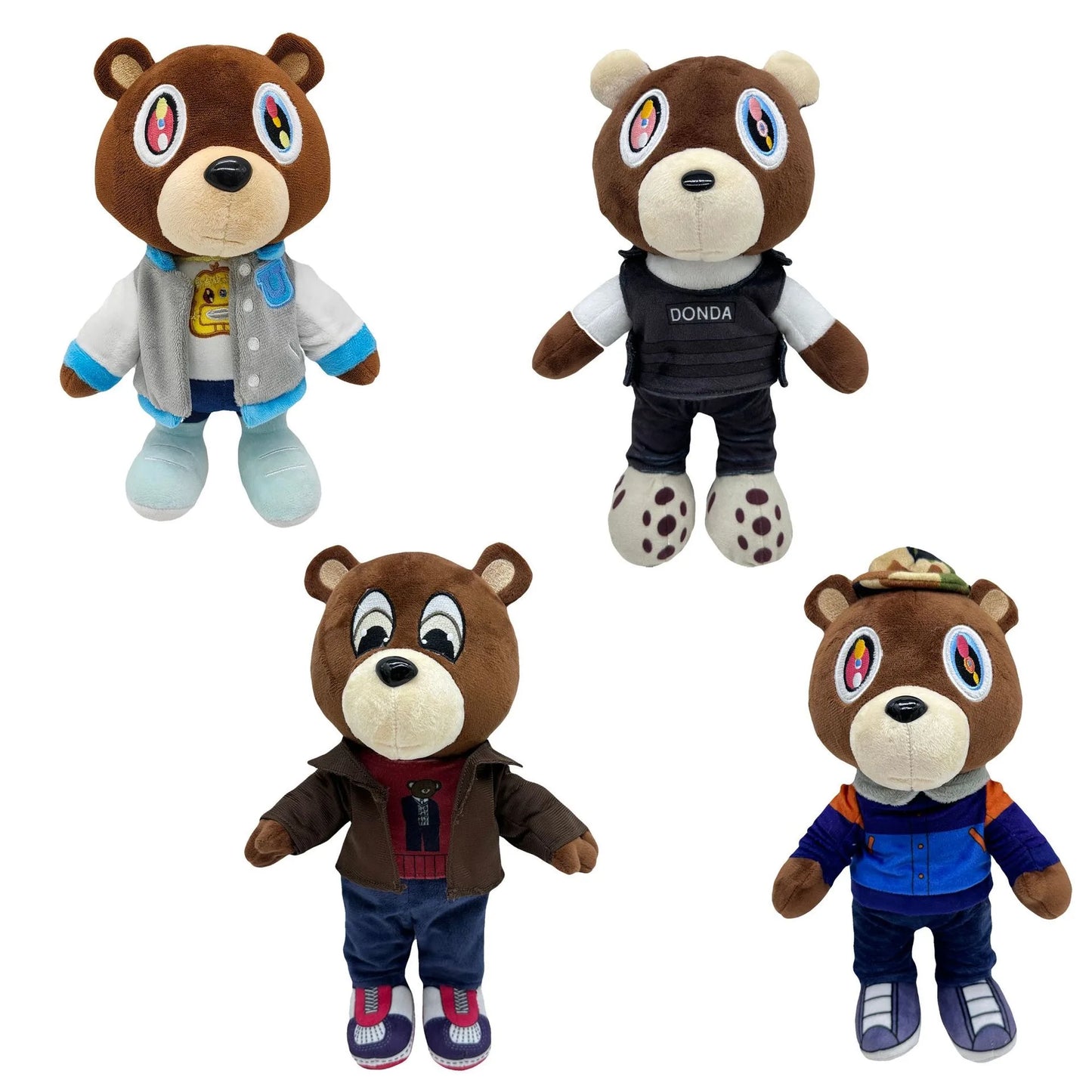 Kanye Teddy Bear Plush Toy Cartoon Bear Dolls Stuffed Soft Toy Christmas Birthday Gift For Children 26cm-30cm