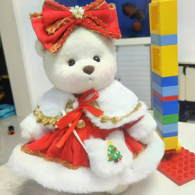 High Quality Handmade Teddy Bear Plush Toy Change Dress Cloth Girl Hug Cuddly Plushie Doll for Girlfriend Christmas Gift