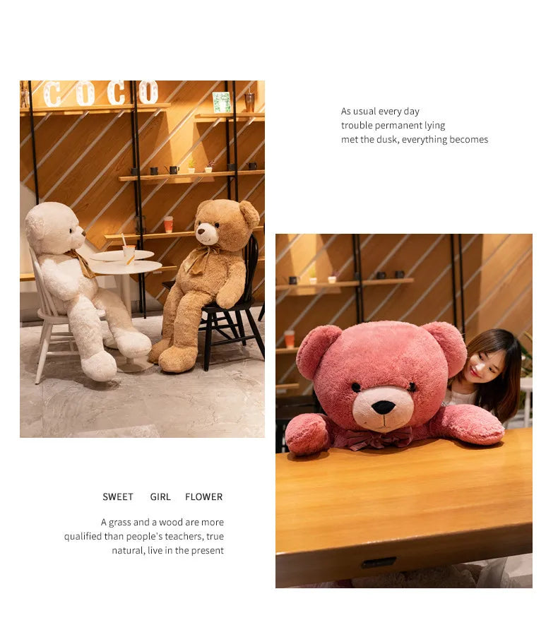 1PC Cute Large Size 90cm Stuffed Teddy Bear Plush Toy Big Embrace Bear Doll Lovers/Christmas Gifts Birthday Gift