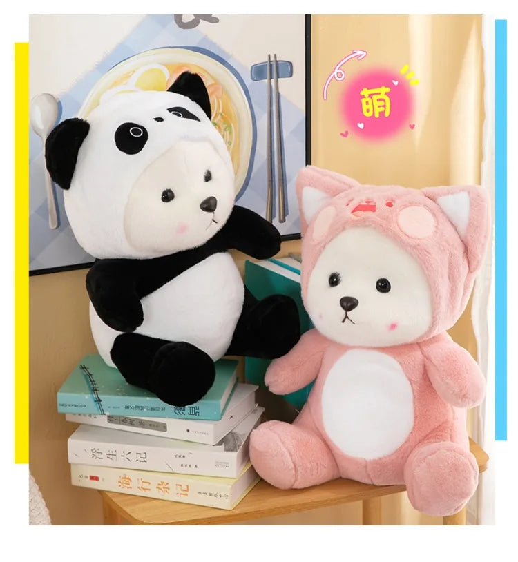 50cm Stitch Transforms Cute Bear Doll Stitch Teddy Bear Plush Toys Strawberry Bear Valentine's Day Gift for Girls