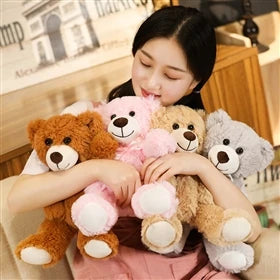 Teddy Bear Stuffed Plush Toys Cute Animal Soft Plushies Dolls Seven Colors Bear Gifts For Girls Happy Kids Birthday Party Favors