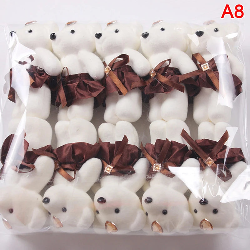 12/10Pcs/Lot Soft Stuffed Bear Plush Toys Mini Teddy Bear Dolls Toy Small Gifts Bag Pendant Teddy Doll